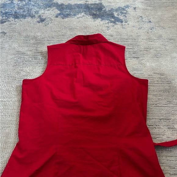 Anne Taylor Red Sleeveless Wrap Blouse - Picture 4 of 8
